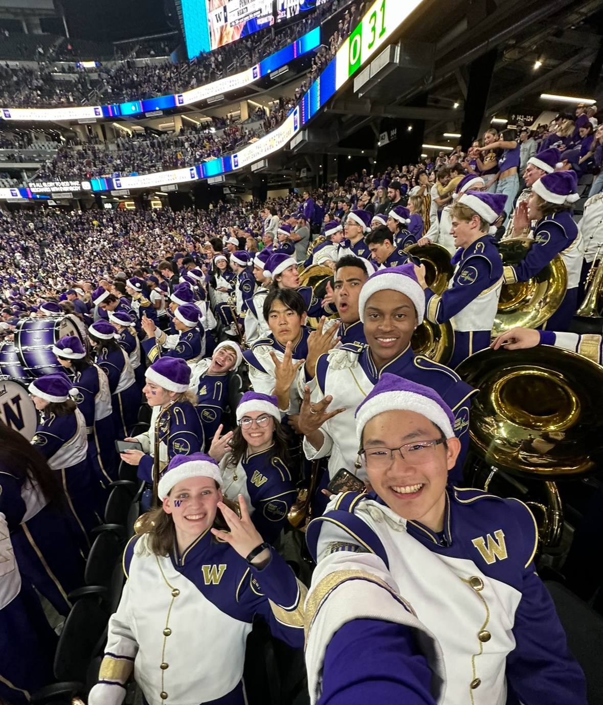 me with the marching band after winning the PAC-12 Championship game